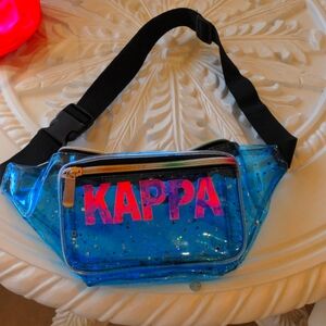 Blue Clear Plastic, KAPPA Fanny Pack, Adjustable Waist